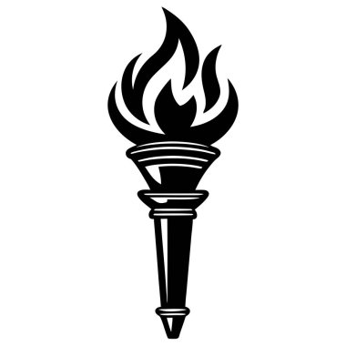 Meşale alev ikonu. vektör illüstrasyonu