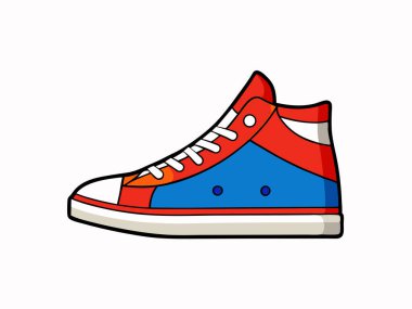 beyaz zemin üzerinde vektör, kırmızı ayakkabılar