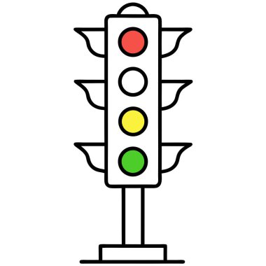 Trafik ışığı simgesi, vektör illüstrasyonu