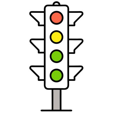 Trafik ışığı renk simgesi, vektör illüstrasyonu