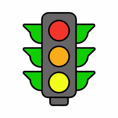Trafik ışığı vektör simgesi. logo için çizgi film vektör simgesi ışık arkaplanı üzerinde izole.