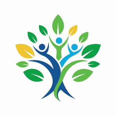 İnsanlar logo tasarım vektör şablonunu önemsiyor. Aile bakım logosu tasarımı.