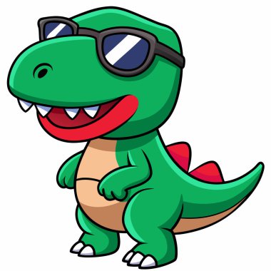 Çizgi film karakteri şirin bir timsahın vektör çizimi