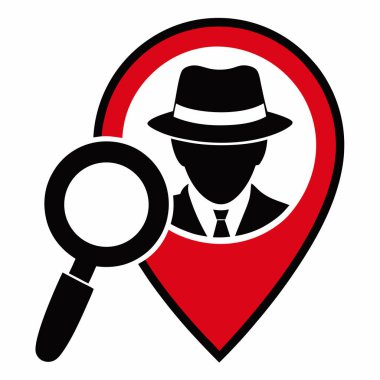 Dedektif haritası büyütme cam vektör çizimi tasarımı