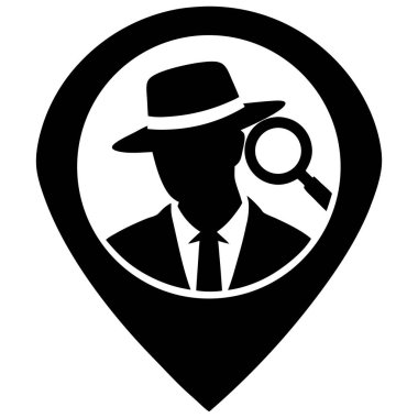 Dedektif Adam Büyüteç simgesi, basit stil