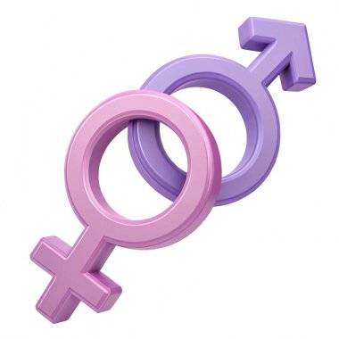 Beyaz arka planda kadın cinsiyet sembolü