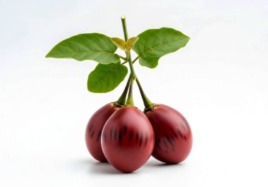 Beyaz arka planda taze kirazlar.