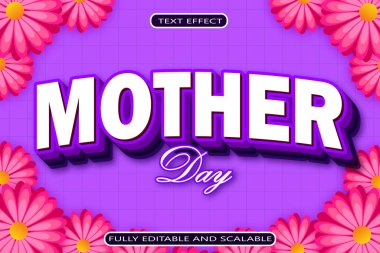 Anneler Günü Düzenlenebilir Metin Efekti 3 Boyut Modern Biçim
