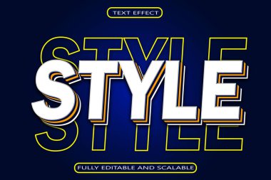 Biçim Düzenlenebilir Metin Efekti 3 Boyut Modern Biçim