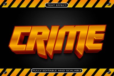 Suç Düzenlenebilir Metin Efekti 3 Boyut Kabartma Modern Biçim