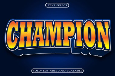 Şampiyon Metin Düzenleme Efekti 3 Boyut Kabartma Modern Biçim