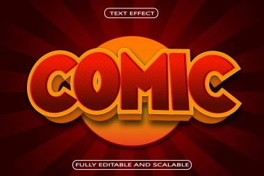 Çizgi Roman Düzenlenebilir Metin Efekti 3 Boyut Kabartma Çizgi Biçimi