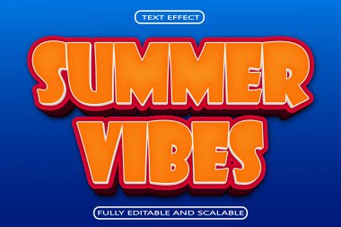 Yaz Saati Düzenlenebilir Metin Efekti 3 Boyut Kabartma Modern Biçim