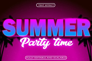 Yaz Saati Düzenlenebilir Metin Efekti 3 Boyut Kabartma Modern Biçim