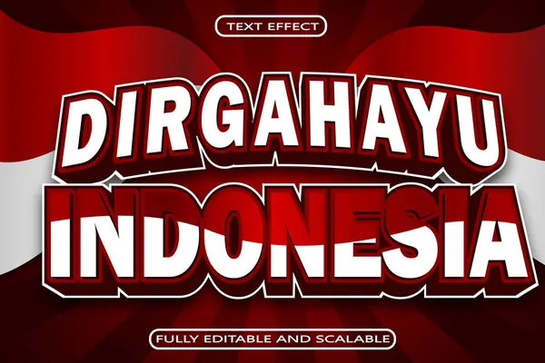 Dirgahayu Endonezya Düzenlenebilir Metin Efekti 3 Boyutlu Kabartma Modern Biçim