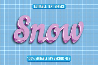 Kar Düzenlenebilir Metin Efekti 3 Boyutlu Kabartma Gradyan Tasarımı