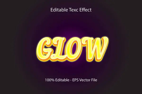 GLOW Düzenlenebilir Metin Efekti 3B Kabartma Düz Tasarımı