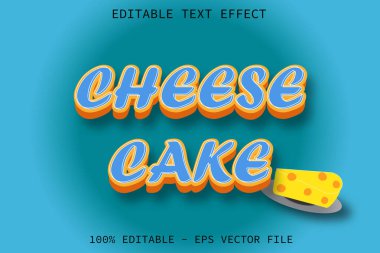 Peynirli Kek Düzenlenebilir Metin Efekti Çizgi Film Biçimi