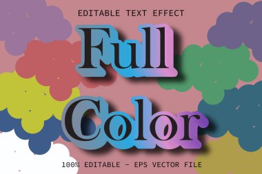 Tam Renkli Düzenlenebilir Metin Efekti Çizgi Film Biçimi