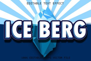 Buz Bergi Düzenlenebilir Metin Efekti Çizgi Film Biçimi