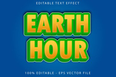 Dünya Saati Düzenlenebilir Metin Efekti Düz Gradyan Biçimi