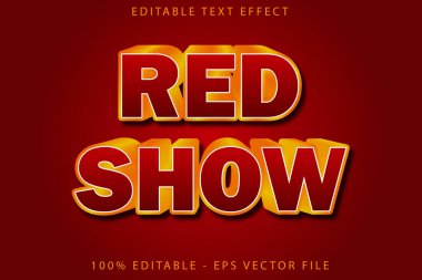 Kırmızı Show Düzenlenebilir Metin Efekti Modern Biçim