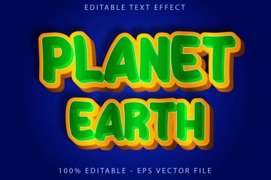 Dünya Gezegeni Düzenlenebilir Metin Efekti Düz Gradyan Biçimi