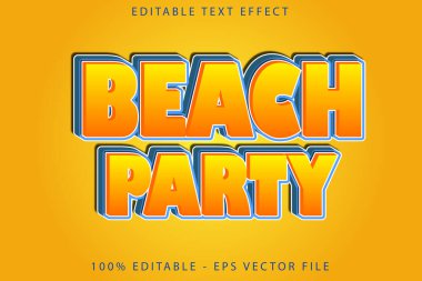 Plaj Partisi Düzenlenebilir Metin Efekti Çizgi Film Biçimi