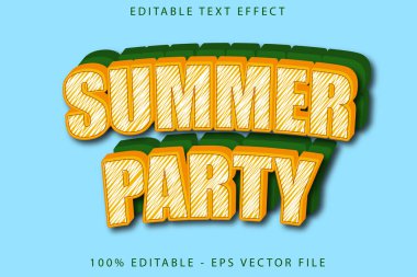 Yaz Partisi Düzenlenebilir Metin Efekti Düz Gradyan Biçimi