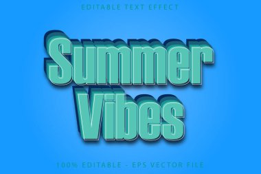 Yaz Titreşimleri Düzenlenebilir Metin Efekti Çizgi Film Biçimi