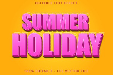 Yaz Tatili Düzenlenebilir Metin Efekti Düz Biçim