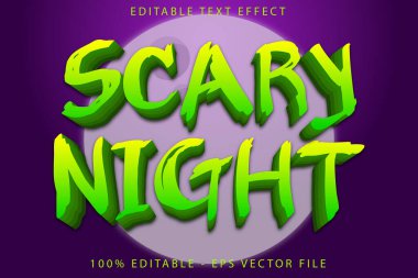 Korkunç Gece Düzenlenebilir Metin Efekti Çizgi Film Biçimi