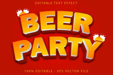 Bira Partisi Düzenlenebilir Metin Efekti Düz Gradyan Biçimi