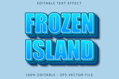 Donmuş Ada Düzenlenebilir Metin Efekti Çizgi Film Biçimi