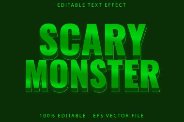 Korkunç Canavar Düzenlenebilir Metin Efekti Çizgi Film Biçimi