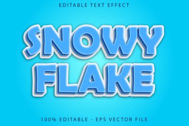 Kar Tanesi Düzenlenebilir Metin Efekti Çizgi Film Biçimi