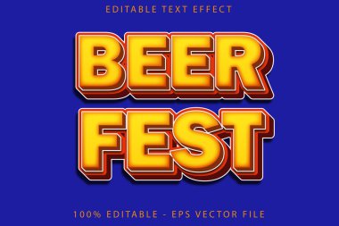 Bira Festivali Düzenlenebilir Metin Efekti Çizgi Film Biçimi