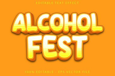 Alkol Festivali Düzenlenebilir Metin Efekti Çizgi Film Biçimi