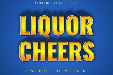 Likör Tezahüratı Düzenlenebilir Metin Efekti Çizgi Film Biçimi