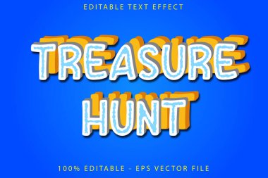 Hazine Avı Düzenlenebilir Metin Efekti Çizgi Film Biçimi