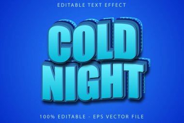 Soğuk Gece Düzenlenebilir Metin Efekti Çizgi Film Biçimi