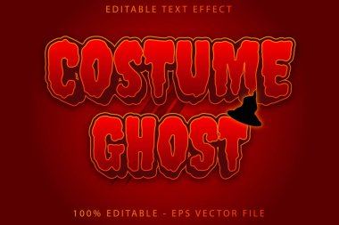Kostüm Hayaleti Düzenlenebilir Metin Efekti Çizgi Film Biçimi