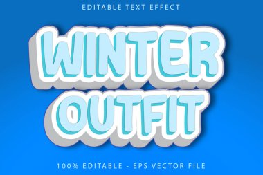 Kış Kıyafeti Düzenlenebilir Metin Efekti Çizgi Film Biçimi