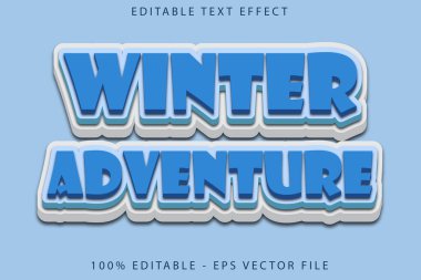 Kış Macerası Düzenlenebilir Metin Efekti Çizgi Film Biçimi