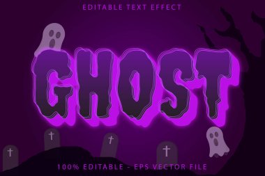Hayalet Düzenlenebilir Metin Efekti Çizgi Film Biçimi