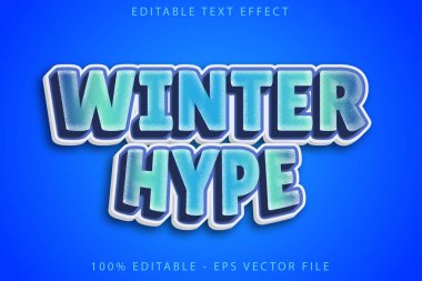 Kış Hype Düzenlenebilir Metin Efekti Çizgi Film Biçimi