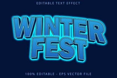 Kış Festivali Düzenlenebilir Metin Efekti Neon Biçimi