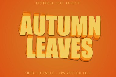 Autumn Leaves Düzenlenebilir Metin Efekti Çizgi Film Biçimi