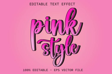 Pembe Biçim Düzenlenebilir Metin Efekti Çizgi Film Biçimi