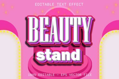 Güzellik Standı Düzenlenebilir Metin Efekti Çizgi Film Biçimi